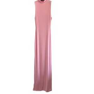 Naked Wardrobe Sleeveless Mock-Neck Maxi Dress — Pink, Size Small